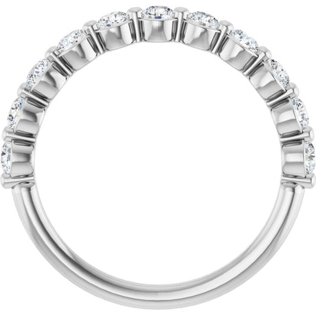 14K White Gold 5/8 CTW Natural Diamond Anniversary Band