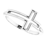 14K White Cross Ring