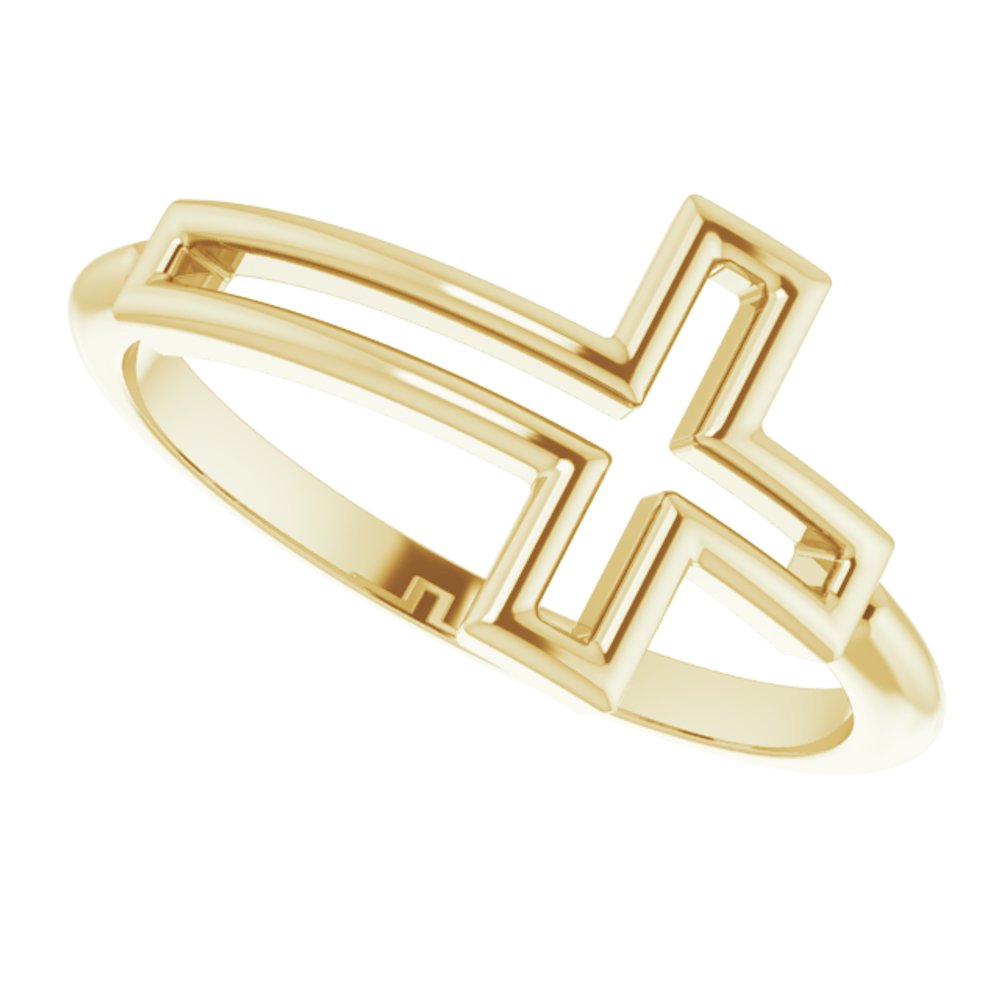 14K Yellow Cross Ring