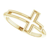 14K Yellow Cross Ring