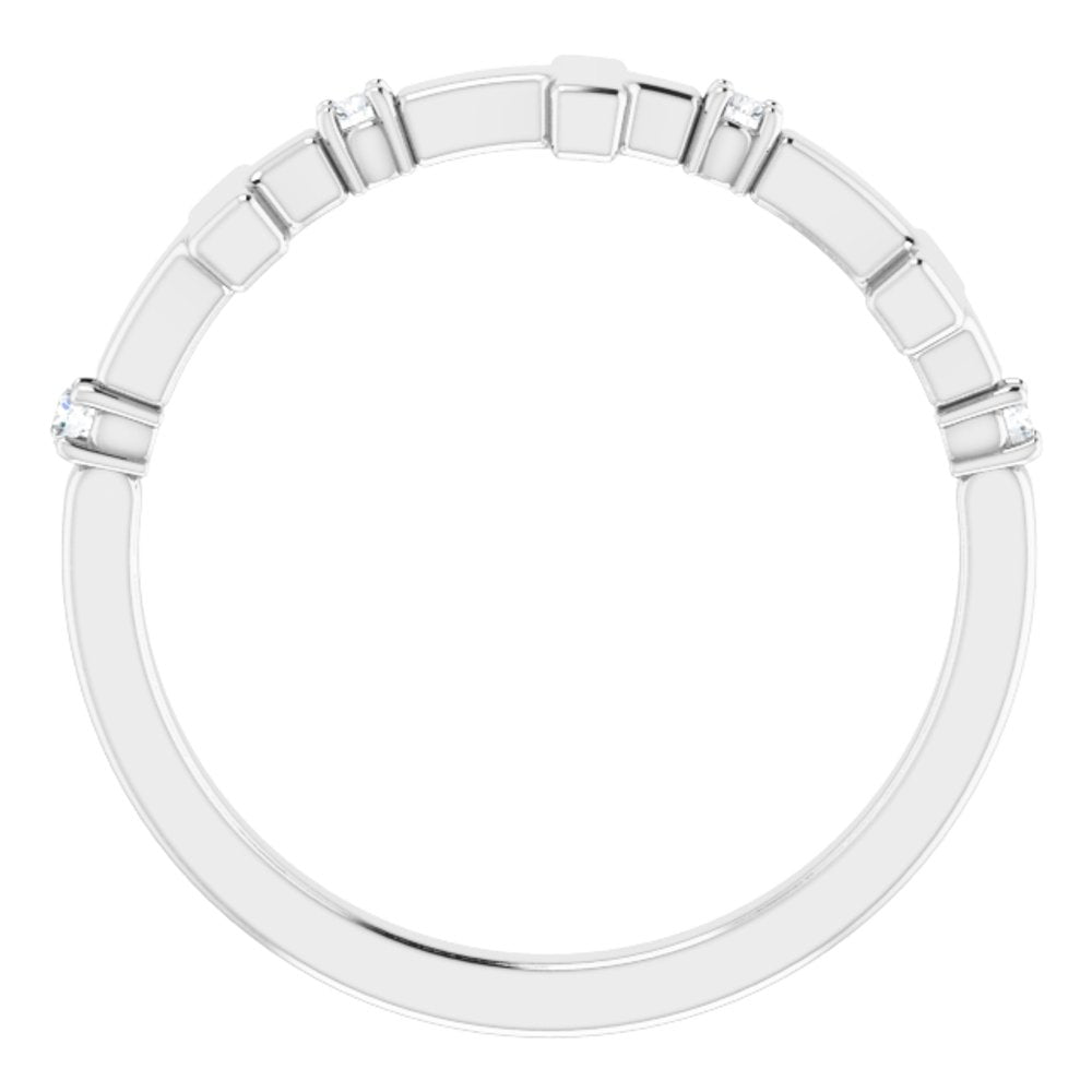 Sterling Silver .05 CTW Natural Diamond Cross Ring  