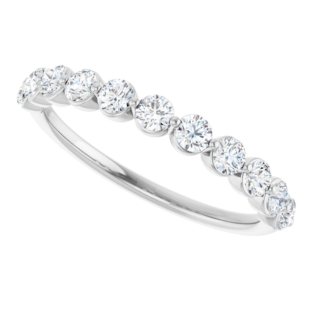 14K White 5/8 CTW Natural Diamond Anniversary Band