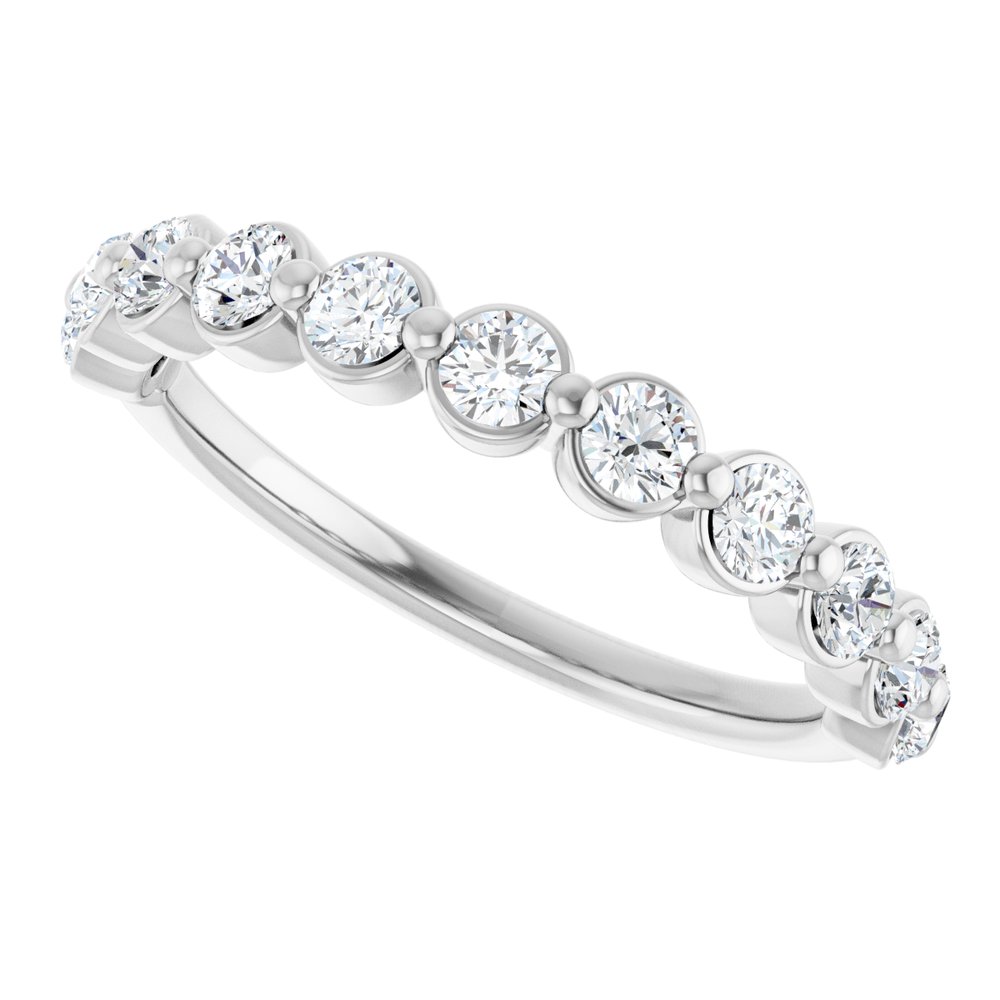 14K White Gold 5/8 CTW Natural Diamond Anniversary Band