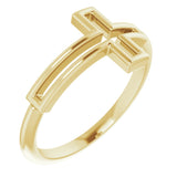 14K Yellow Cross Ring 