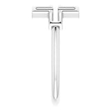 14K White Cross Ring