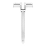 14K White Cross Ring