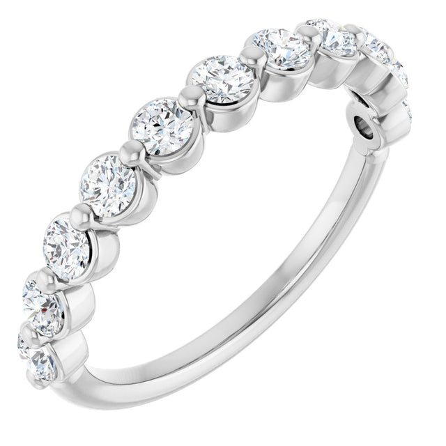 14K White Gold 5/8 CTW Natural Diamond Anniversary Band