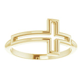 14K Yellow Cross Ring