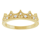 14K Yellow 1/10 CTW Natural Diamond Crown Ring