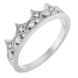 14K White Gold 1/10 CTW Natural Diamond Crown Ring