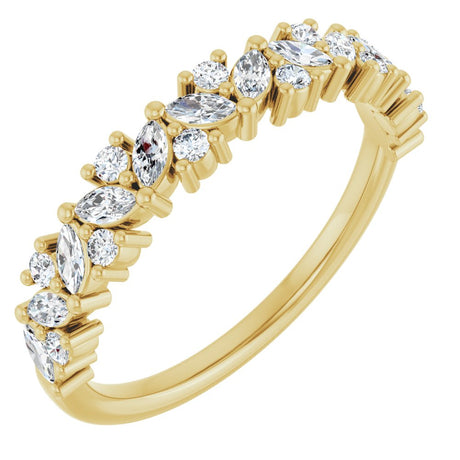 14K Yellow 1/2 CTW Natural Diamond Anniversary Band