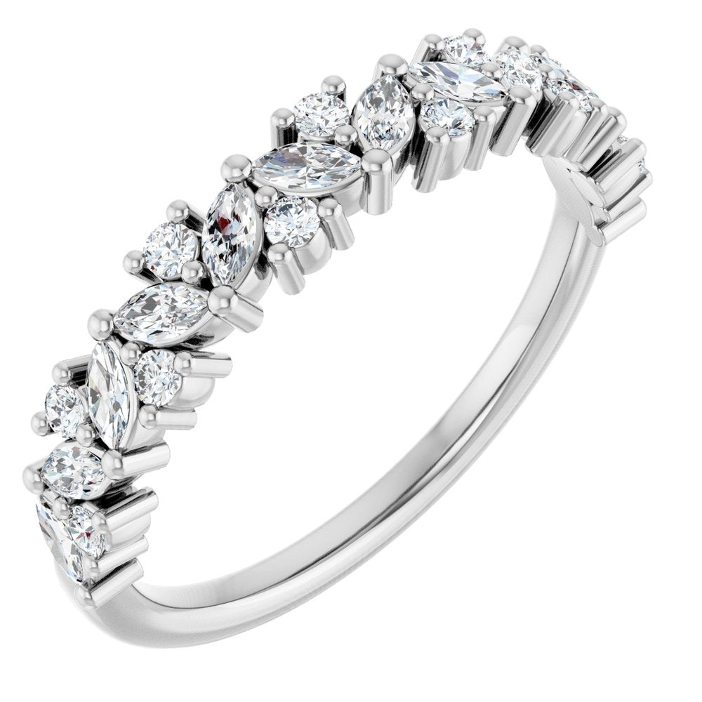 14K White 3/8 CTW Natural Diamond Anniversary Band