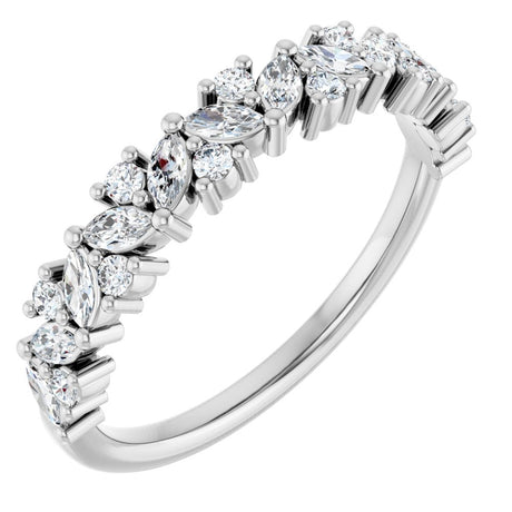 14K White 3/8 CTW Natural Diamond Anniversary Band