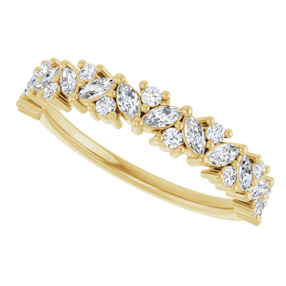 14K Yellow 3/8 CTW Natural Diamond Anniversary Band