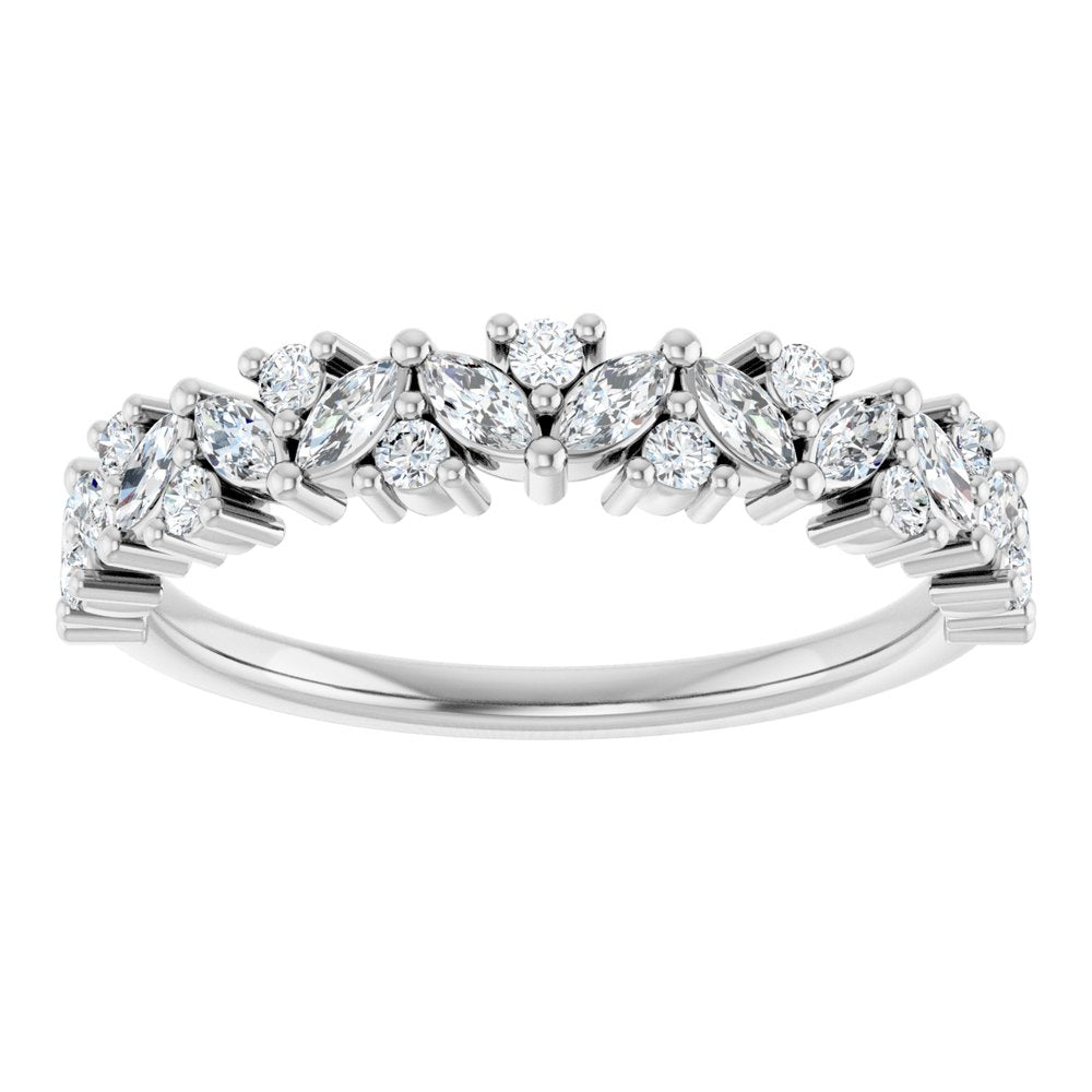 14K White 3/8 CTW Natural Diamond Anniversary Band