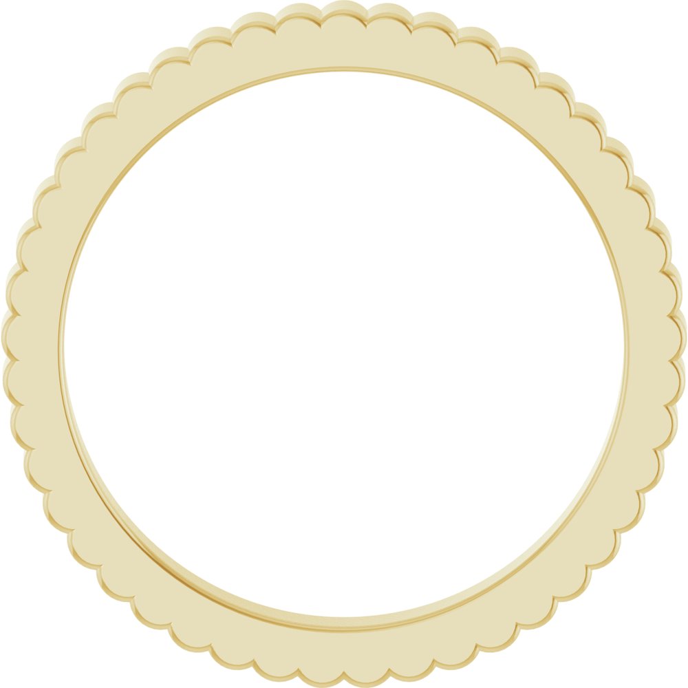 14K Yellow Gold 2 mm Grooved Half Round Band Size 7
