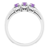 Sterling Silver Natural Amethyst & 1/6 CTW Natural Diamond Ring