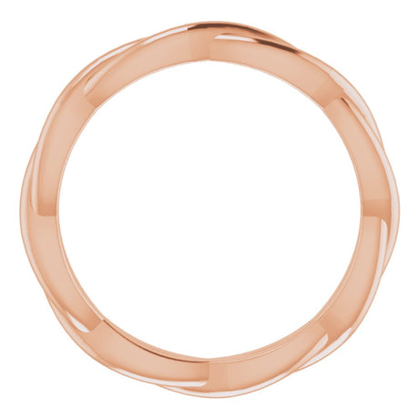 14K Rose 2.2 mm Woven-Design Band Size 5.5