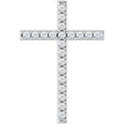14K White Gold 5/8 CTW Natural Diamond Cross Pendant