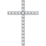14K White Gold 5/8 CTW Natural Diamond Cross Pendant
