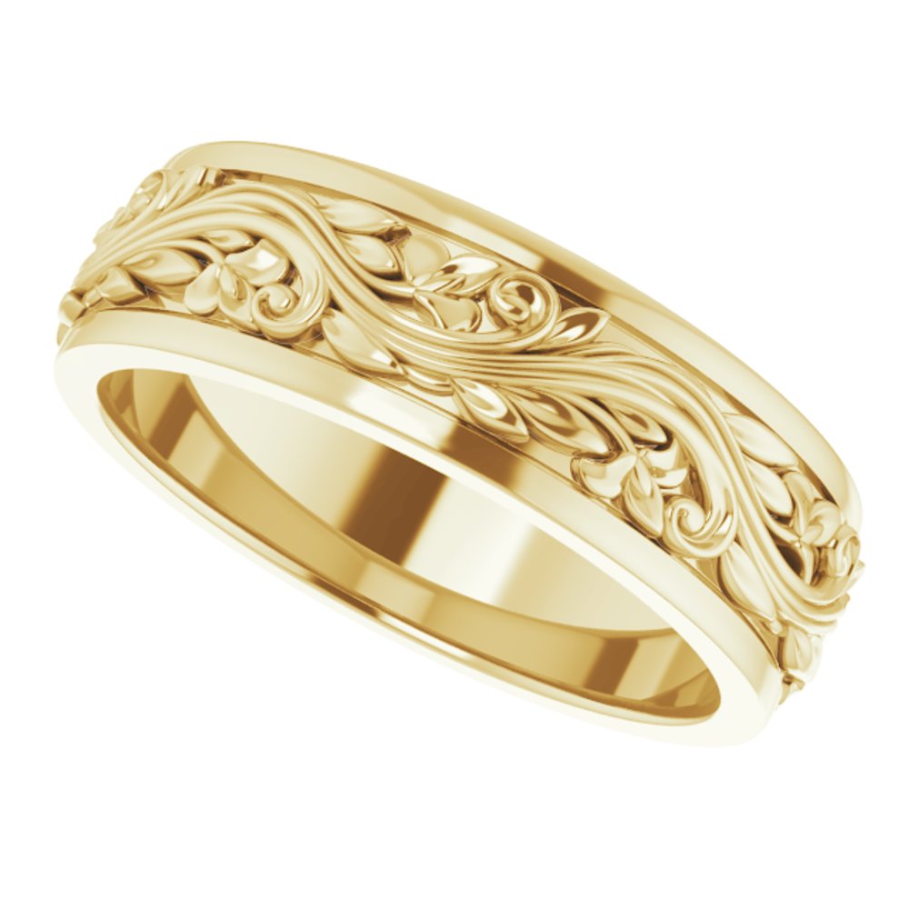 14K Yellow 7 mm Sculptural Band Size 11.5