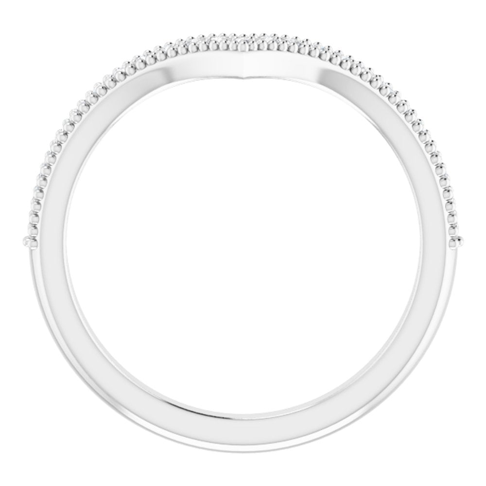 14K White Gold 1/6 CTW Natural Diamond Stackable V Ring   