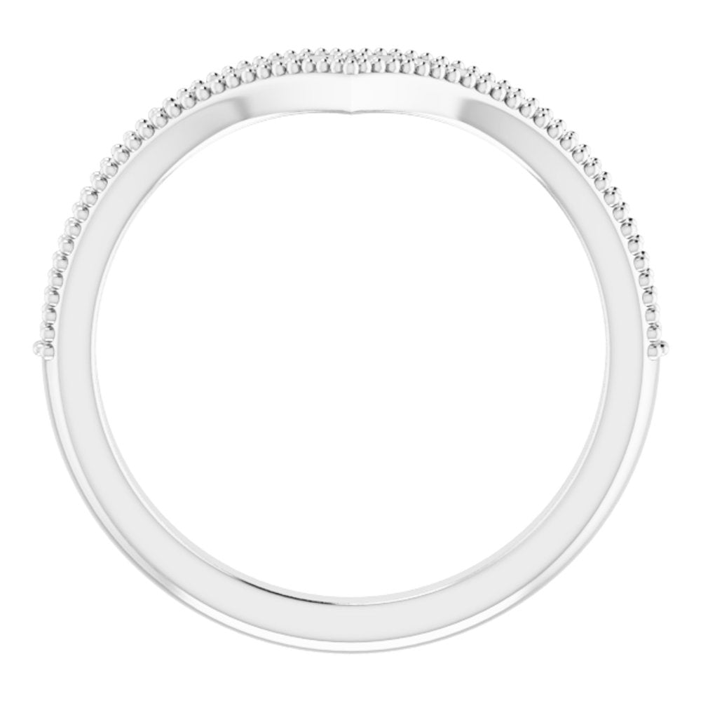 14K White Gold 1/6 CTW Natural Diamond Stackable V Ring   
