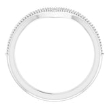 14K White Gold 1/6 CTW Natural Diamond Stackable V Ring   