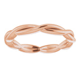 14K Rose 2.2 mm Woven-Design Band Size 5.5