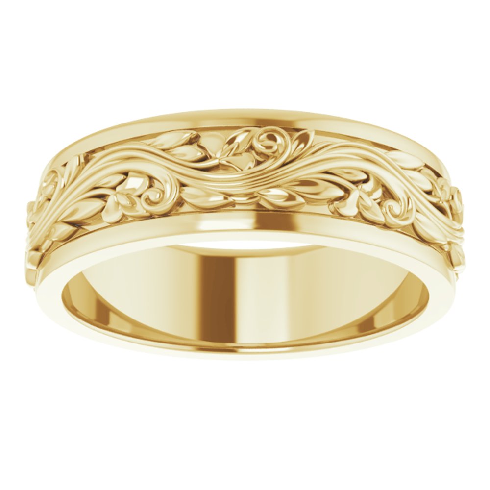 14K Yellow 7 mm Sculptural Band Size 11.5