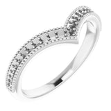 14K White Gold 1/6 CTW Natural Diamond Stackable V Ring   