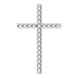 14K White Gold 1/3 CTW Natural Diamond Cross Pendant