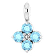 14K White Natural Aquamarine Youth Pendant