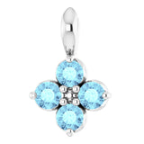 14K White Natural Aquamarine Youth Pendant