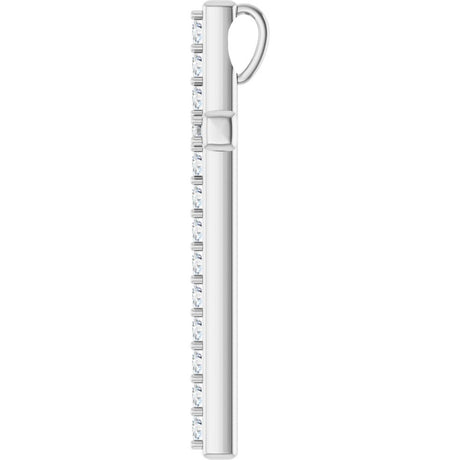14K White Gold 5/8 CTW Natural Diamond Cross Pendant