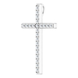 14K White Gold 1/3 CTW Natural Diamond Cross Pendant