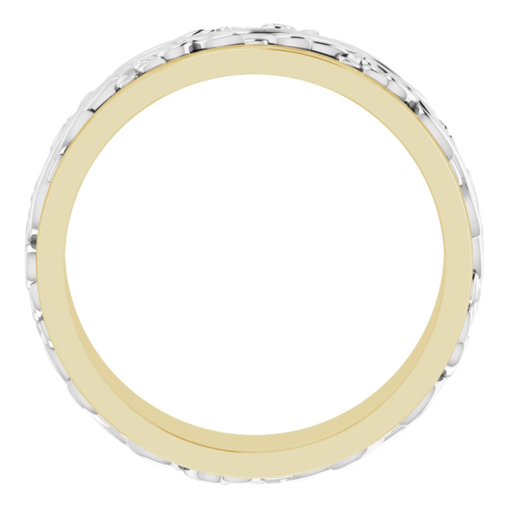 14K Yellow/White 7 mm Sculptural Band Size 12