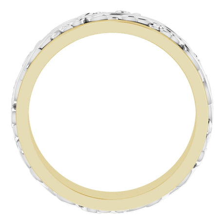 14K Yellow/White 7 mm Sculptural Band Size 12