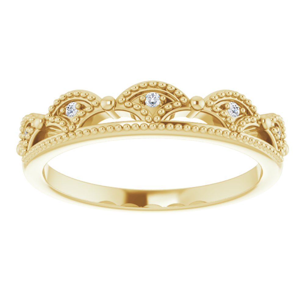 14K Yellow Gold .04 CTW Natural Diamond Crown Ring 