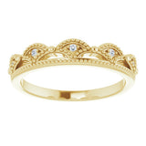 14K Yellow Gold .04 CTW Natural Diamond Crown Ring 