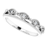 14K White .04 CTW Natural Diamond Crown Ring
