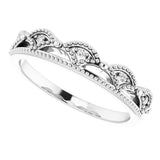 14K White .04 CTW Natural Diamond Crown Ring