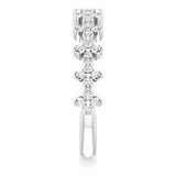 14K White 1/6 CTW Natural Diamond Stackable Clover Ring