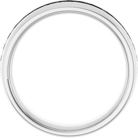 14K White Gold 3/8 CTW Natural Black Diamond Band