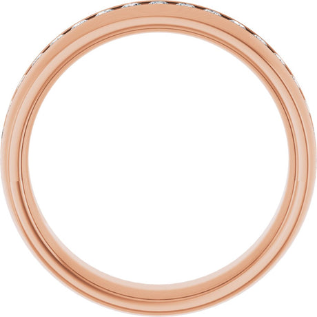 14K Rose 3/8 CTW Natural Diamond Band