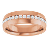 14K Rose 3/8 CTW Natural Diamond Band