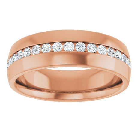 14K Rose Gold 3/8 CTW Natural Diamond Band