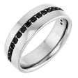 14K White Gold 3/8 CTW Natural Black Diamond Band