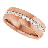 14K Rose 3/8 CTW Natural Diamond Band