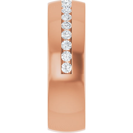 14K Rose Gold 3/8 CTW Natural Diamond Band
